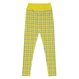 Clueless Yellow Plaid High-Waisted Leggings