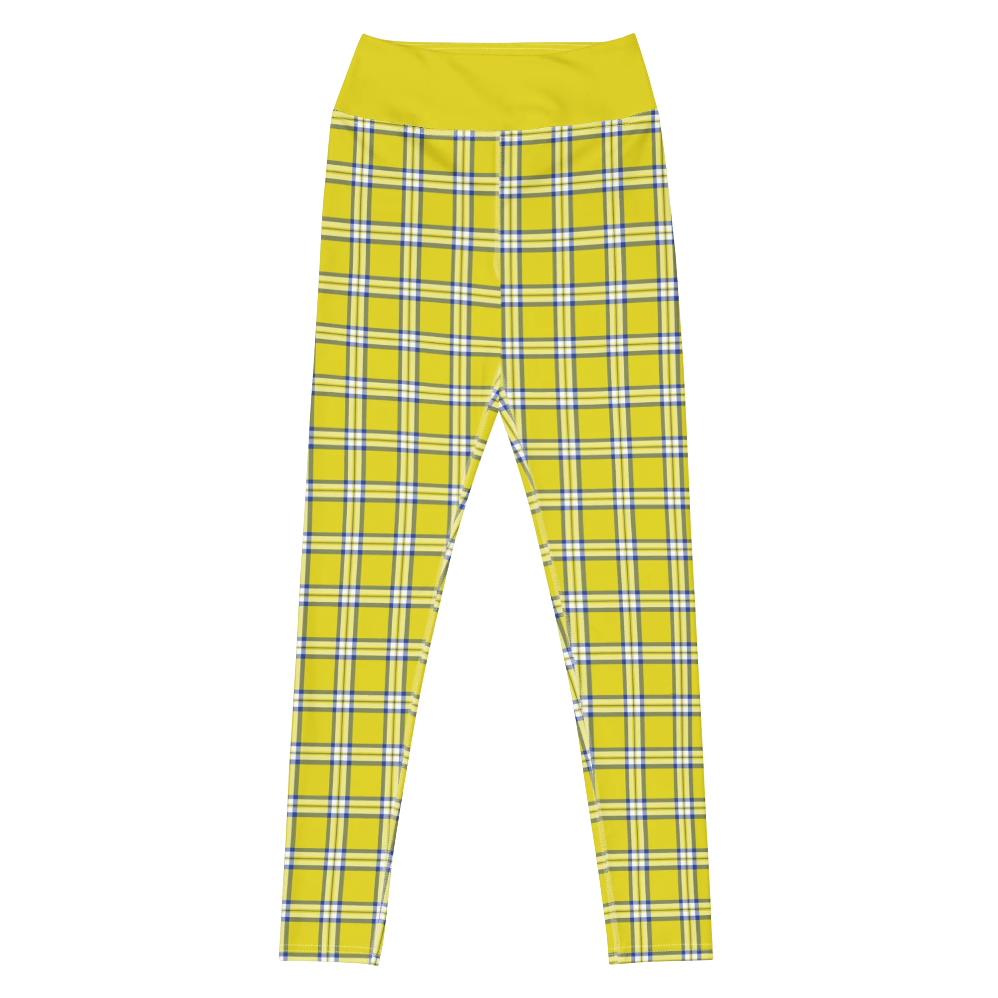 Clueless Yellow Plaid High-Waisted Leggings