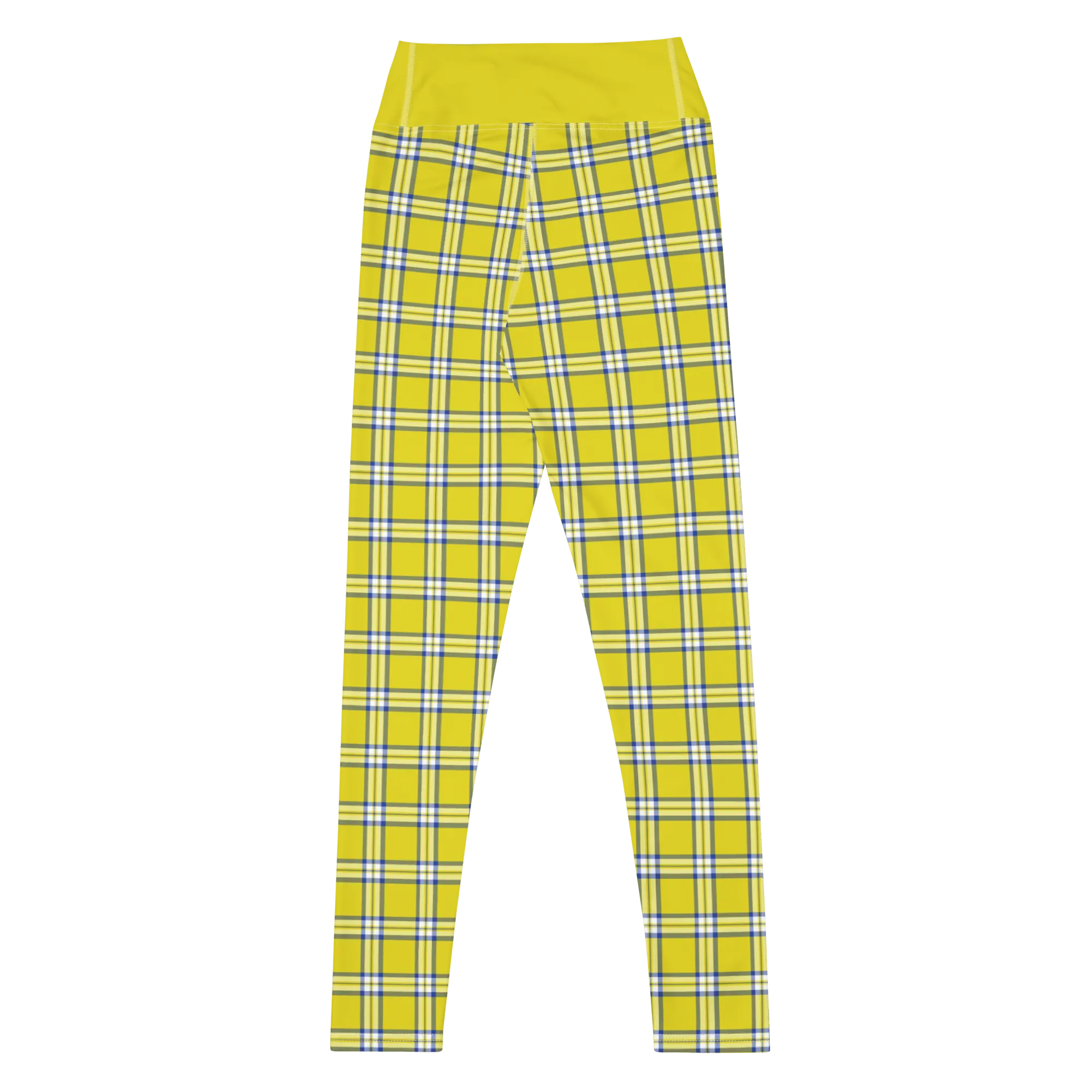 Clueless Yellow Plaid High-Waisted Leggings