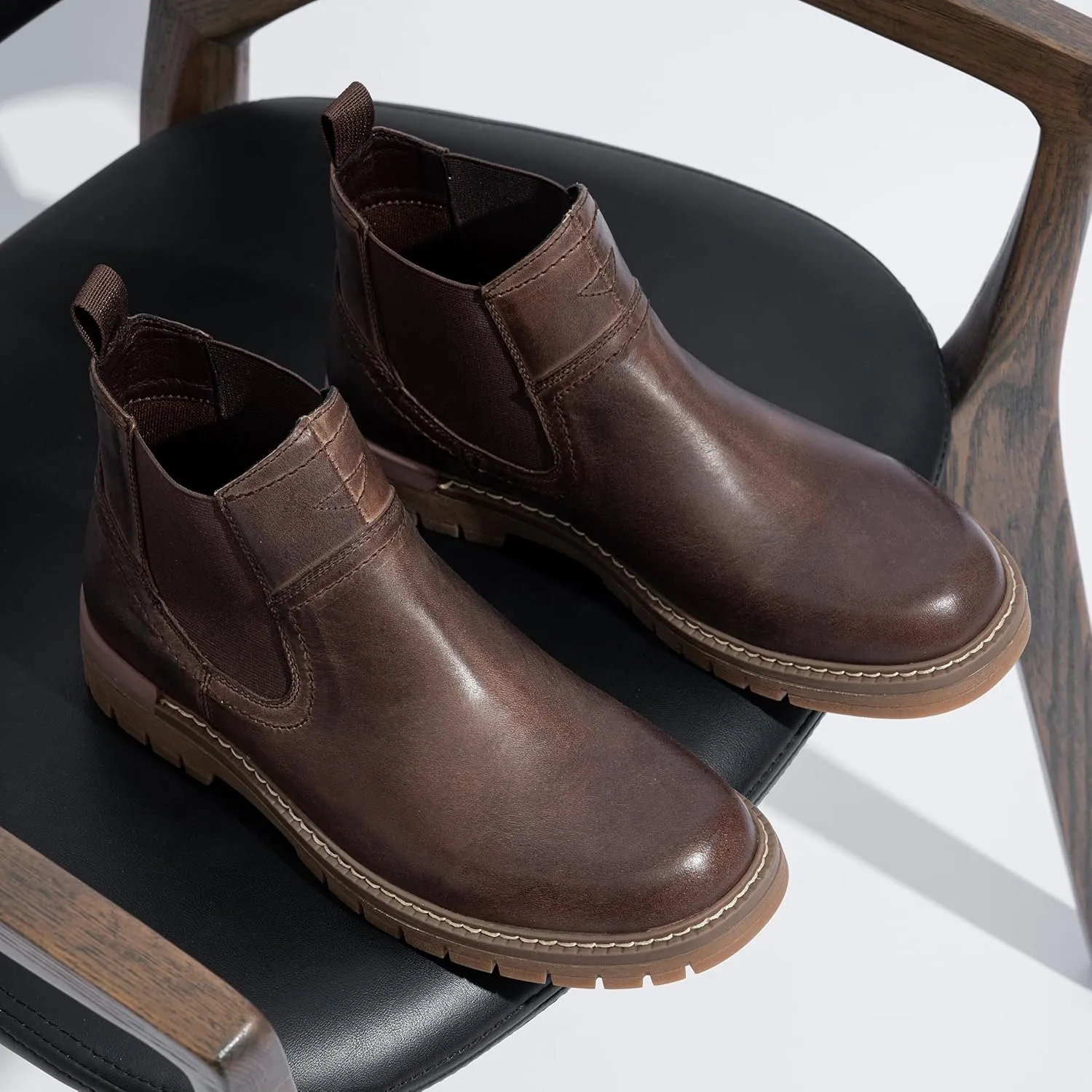 Jousen Chelsea Boots Casual Slip On Ankle Waterproof Mens Boots