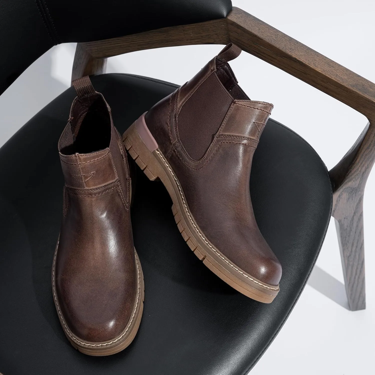 Jousen Chelsea Boots Casual Slip On Ankle Waterproof Mens Boots